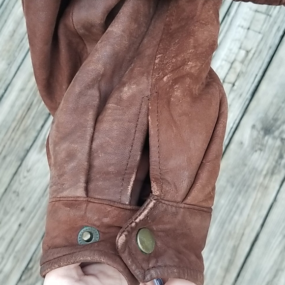 VINTAGE Banana Republic Leather Coat - Picture 13 of 15